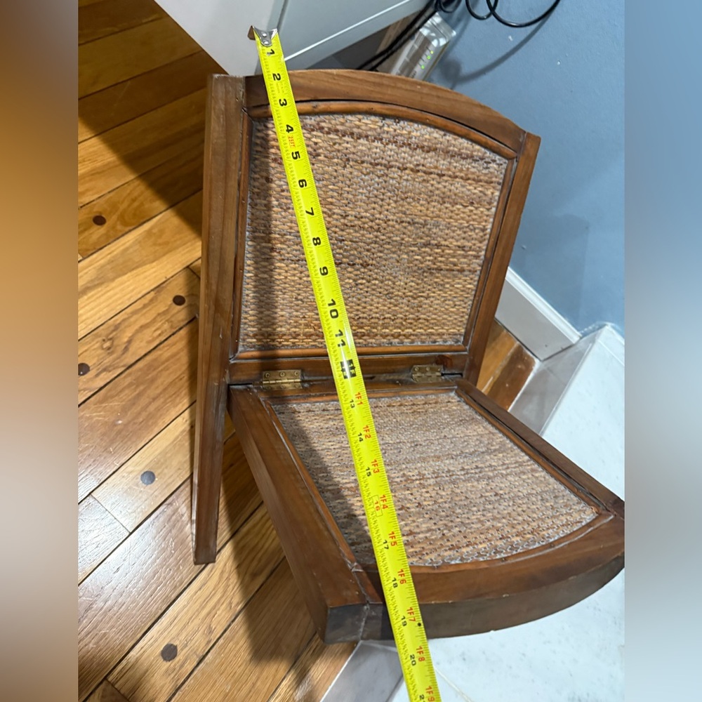 Antique 1940's Hardwood & Wicker Folding Magazine Rack/Large Book Holder- - Picture 6 of 10